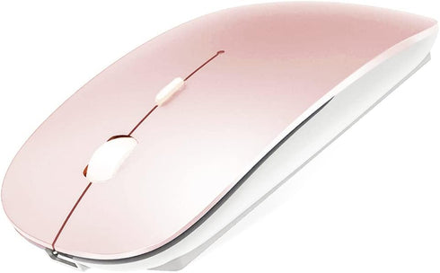 Rechargeable Bluetooth Mouse, Wireless for MacBook/MacBook Air/Pro/iPad, Laptop/Notebook/PC/iPad/Chromebook (Pink)