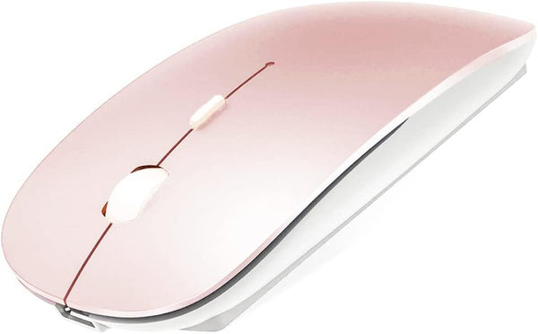 Rechargeable Bluetooth Mouse, Wireless for MacBook/MacBook Air/Pro/iPad, Laptop/Notebook/PC/iPad/Chromebook (Pink)