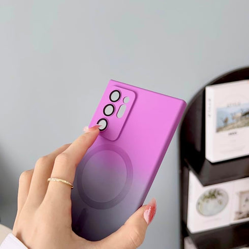 Galaxy Note 10+Plus Case Magnetic Wireless Anti-Scratch Shockproof Camera Protector Gradient Silicon Cover, Purple