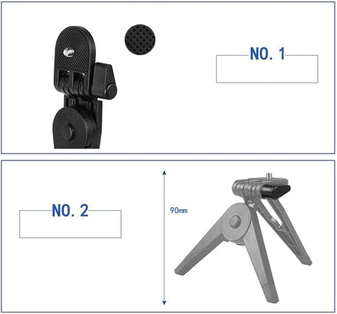 Reflex Camera 1/4''-20 Mini Portable Folding Tripod with Screw Mount Adapter - ABS Plastic Stabiliser Stand for Action