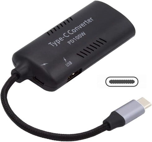 xiwai DC Power 5.5x2.5mm 5.5x2.1mm Input to 100W Dual Type C USB-C and Type-A Output PD Emulator Trigger Charge Cable