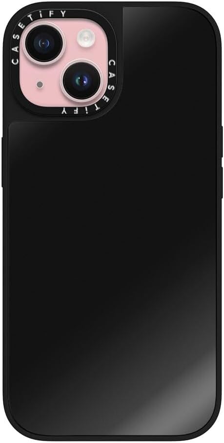 CASETiFY Mirror Case for iPhone 15 - Black On Black, Reflective, 4.9ft Drop Protection, Compatible with MagSafe