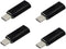4 Pack Black Adapter - Female Lightning to Male USBC, Supports Charging and Data Transfer, Compatible with iPhone 15