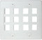 RiteAV Keystone Wall Plate, Double Gang, 12-Port, White (1 Piece Flush)