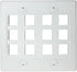 RiteAV Keystone Wall Plate, Double Gang, 12-Port, White (1 Piece Flush)
