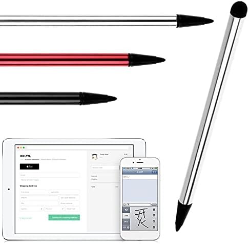 GMBYLBY 2-in-1 Capacitive Resistive for Touch Screen Pen for All for Touch Screen Tablets Phones Silver Black Pen
