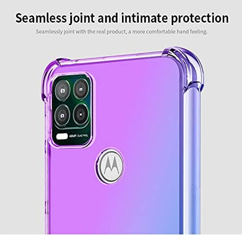 Motorola Moto G Stylus 5G (2021) Cellular Phone Case, Pink/Teal Shockproof TPU Soft Silicone Cover