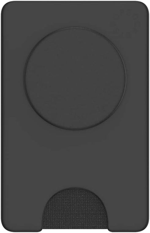 PopSockets Phone Wallet with Expanding Phone Grip, Card Holder, Solid PopWallet - Black