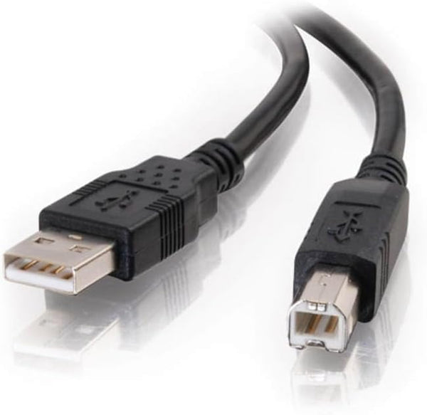 C2G 28102 USB Cable - USB 2.0 A Male to B Male, Black (6.6 Feet, 2 Meters) for Printers, Scanners, and more