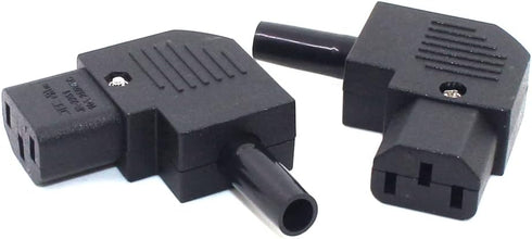 IEC C13 Right Angled Power Cord Plug Connector, 90 Degree Female Plug Rewirable Power Connector 10A /250V (C13 Right