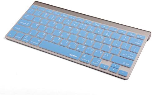 XSKN Hebrew Language Blue Color Silicone Keyboard Skin Cover for 2015 and Earlier MacBook