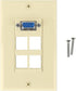 Keystone Wall Plate VGA + 4 Port, Ivory