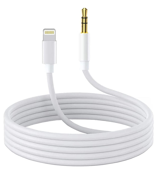 Lightning to 3.5mm Audio Cable for iPhone 13/12/11/XR/XS/X/8/7/6 Plus/SE 2 & iPad - Compatible Audio Solution