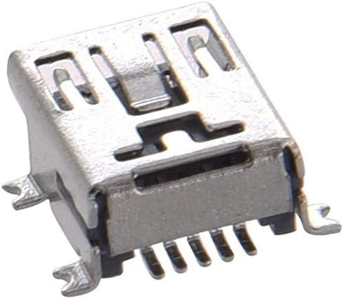 Mini USB Type B Female Port, 5-Pin 180 Degree SMD SMT PCB Jack Socket, 25 Pcs