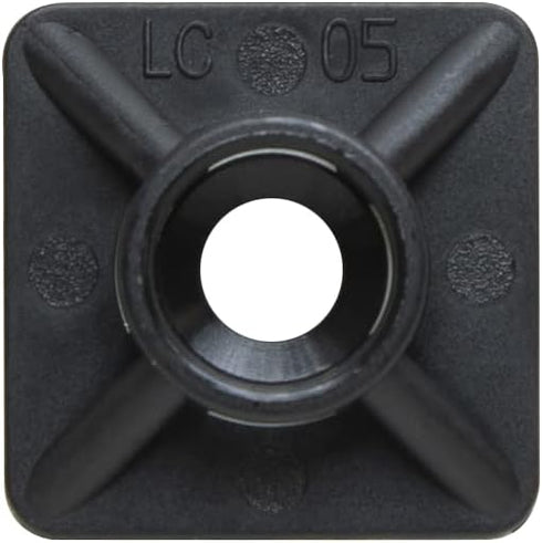 Maxxima 0.75 Inch Zip Tie Mounts - Black, 200 Pack, Cord Management Desk Cable Organizer with 3M Tape