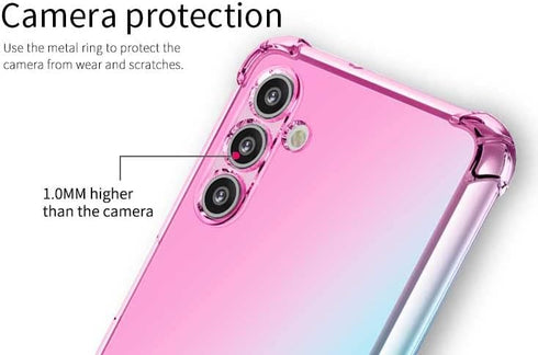 Slim Flexible TPU Shock Absorption Case for Samsung Galaxy A14 5G, Pink Green, for Girls Women