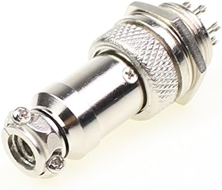 Aviation Plug Connector, 10 Pairs Male Female Panel Metal Wire Connector, 16mm Socket (8 Pins 10-Pack)