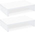 TEAMIX White Monitor Stand Riser - 2 Pack, Wood 2 Tier Adjustable