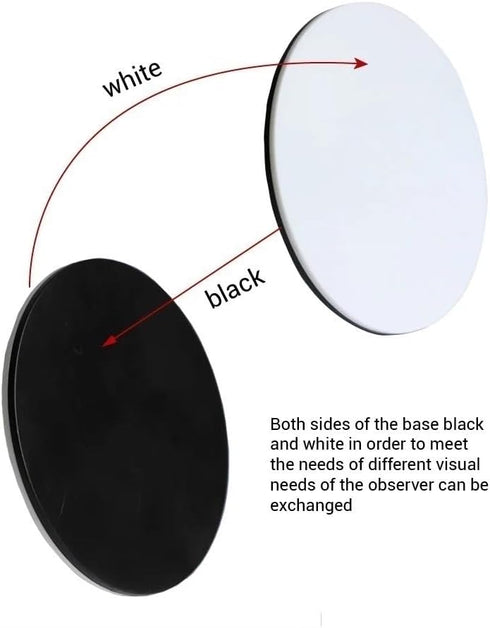 1pc Stereo Microscope White Black Working Board Bottom Working Stage Round Plastic Plate Diameter 60mm 95mm 100mm (Color : 95mm Black White)