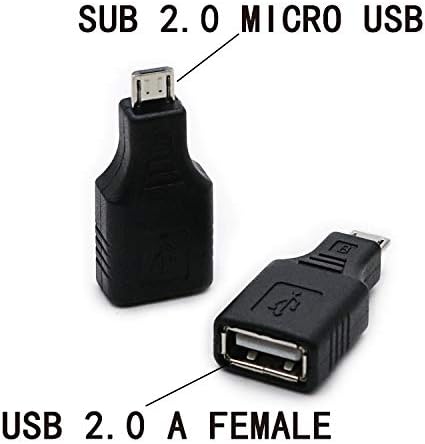 2 Pack USB 2.0 Micro USB Male to TYPE A Female OTG Adapter Connector