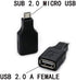 2 Pack USB 2.0 Micro USB Male to TYPE A Female OTG Adapter Connector