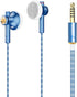 EB2S Pro Flat Wired Earbuds with 15.4mm LCP Dynamic Driver, Balanced IEM Hearphones with Mic, Silver-Plated Cable