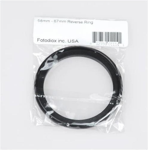 Fotodiox 58mm-67mm Macro Close-up Reverse Ring - Anodized Black Metal for Nikon, Canon, Sony, Olympus, Pentax,