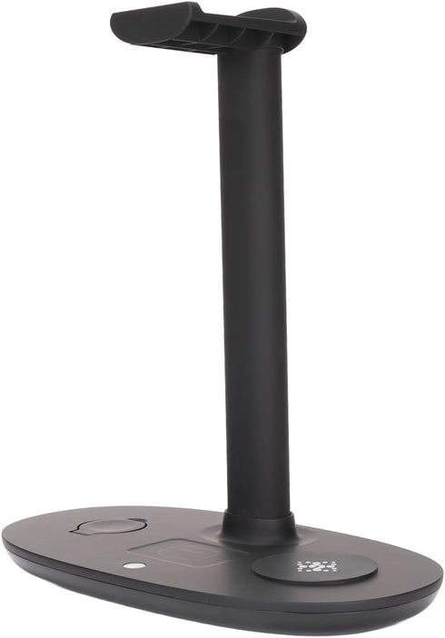 4 in 1 Headphone Stand Charger, Desktop Gaming Headset Holder and Station Dock for iOS & Android, 15W Stable Charger