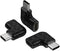 USB C Right Angle Adapter (3 Pack), 90 Degree USB Type-C Male to Female, Supports 100W Quick Charge, Black