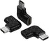 USB C Right Angle Adapter (3 Pack), 90 Degree USB Type-C Male to Female, Supports 100W Quick Charge, Black