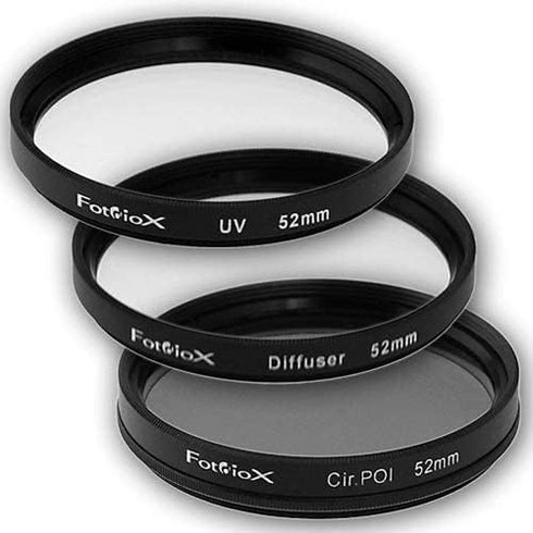 Fotodiox Filter Kit, UV, Circular Polarizer, Soft Diffuser, 52mm for Canon, Nikon, Sony, Olympus, Pentax