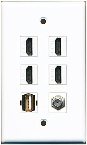 RiteAV - 4 HDMI 1 Port Coax Cable TV- F-Type 1 Port USB