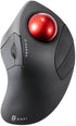 SANWA Bluetooth 5.1 Wireless Ergonomic Trackball Mouse, Finger Control Roller Ball, 3 Device Switch, Silent Programmable