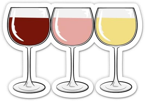 Sticker Mine Wine Trio Sticker - 3" Laptop Sticker - Waterproof Vinyl for Car,