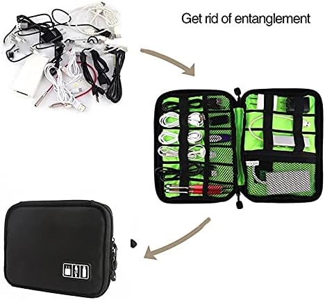 Portable Storage Case for Mobile Phone Hard Drive Cords USB Cables Charger Organizer, 1pack Travel Electronics Cable
