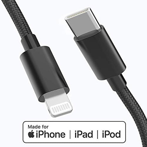 Apple MFi Certified USB C to Lightning Cable 4 FT Charger/Sync for iPhone X/XS/XR/XS Max / 8/8 Plus, (for Use with Type C Chargers) 4FT (Black) by Coocn