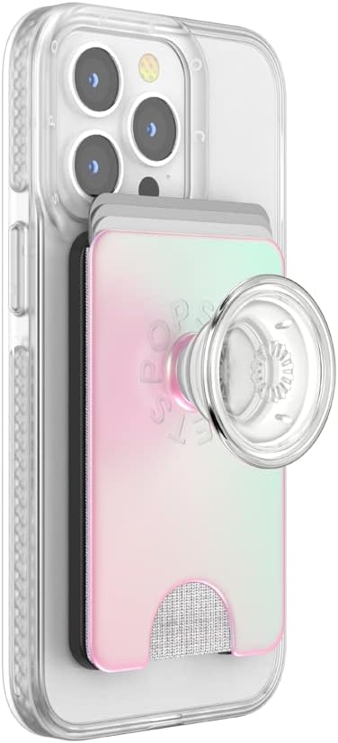 Phone Wallet with Expanding Grip, Wireless Charging Compatible, Wallet Compatible with MagSafe - Mermaid Pink
