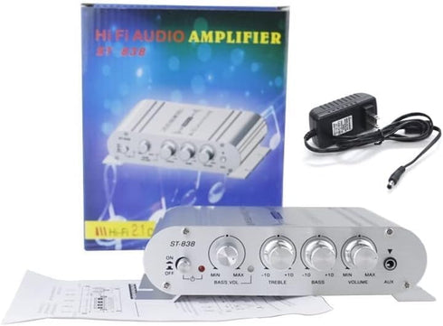 VQP 2.1 20W+20W+40W 12V 2A MP3 MP4 Channel Mini Amplifier, Hi-Fi Power Amplifier, DC Subwoofer Amp Stereo, Bass Treble