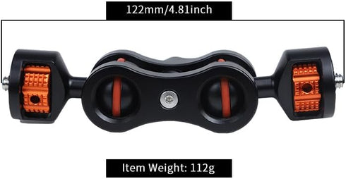 AFEFT 1/4" 360 Articulating Magic Arm with Double Ball Heads, Screw Mount with Non-Slip Rubber Rings, Swivel Monitor
