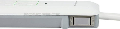 Monoprice 109198 White 6 Outlet Slim Surge Protector Power Strip - 3ft Cord | UL Rated 540 Joules