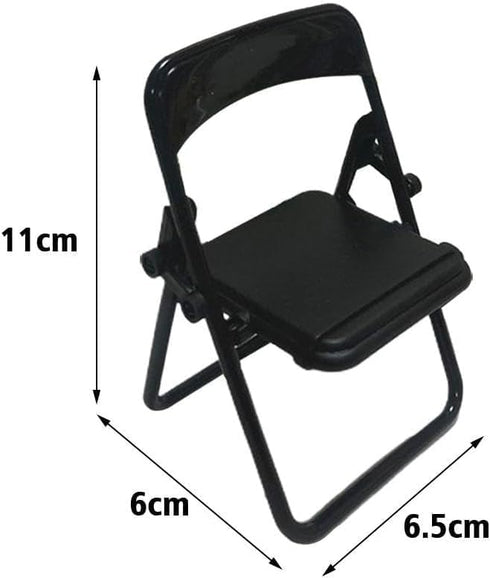 Jowxsx 2 Pcs Black Folding Chair Phone Stand,Folding Chair Phone Holder,Mini Folding Chair Cell Phone Stand