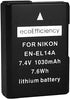 2-Pack of EN-EL14, EN-EL14A Batteries for Nikon D3500, D3100, D3200, D3300, D3400, D5100, D5200, D5300