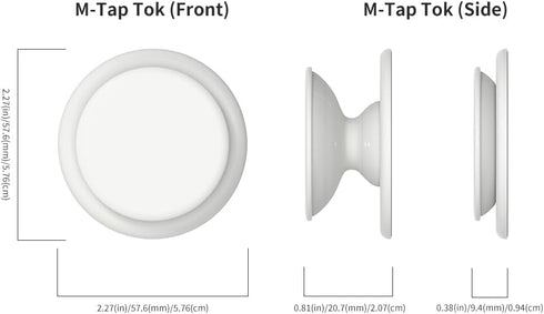 Sinjimoru Soft Silicone MagSafe Phone Grip for iPhone 15/14/13/12, Comfortable One-Touch Holding, M-Tap Tok White