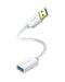 Short USB 3.0 Extension Cable White 1 ft, VCZHS USB 3.0 Male to Female Extender Cord