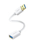 Short USB 3.0 Extension Cable White 1 ft, VCZHS USB 3.0 Male to Female Extender Cord