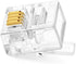 Uvital 100 Pack RJ11 6P4C Plug, Telephone Handset Flat Cord Cable Modular Plug Connector