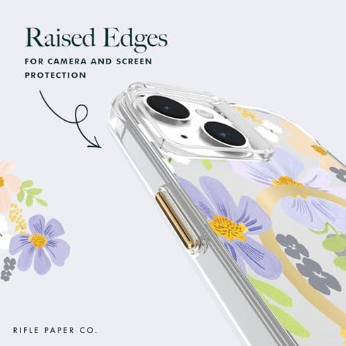 Rifle Paper Co. iPhone 15 Case, Compatible with MagSafe, 12ft Drop Protection, Floral Pattern, Anti-Scratch Shockproof