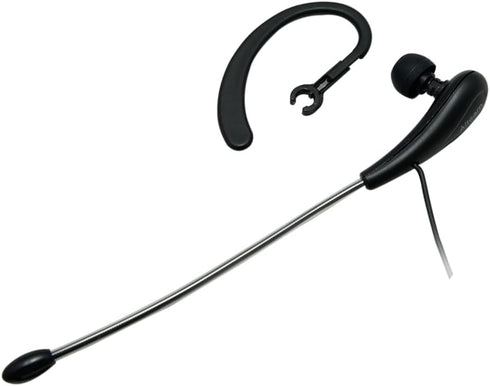 Wired Mono Single Headset Earphone with Bendable Boom Arm Mic, Adjustable Ear Angle, 15mm Driver, 3.5mm TRRS Plug
