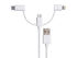 Monoprice 3-in-1 Multiport Charging Cable - USB to USB Micro-B + USB-C + Lightning, 3 Feet, White - Essential Series
