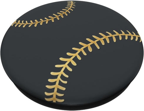 light yellow Baseball Softball On a Dark Gray Pattern PopSockets Standard PopGrip